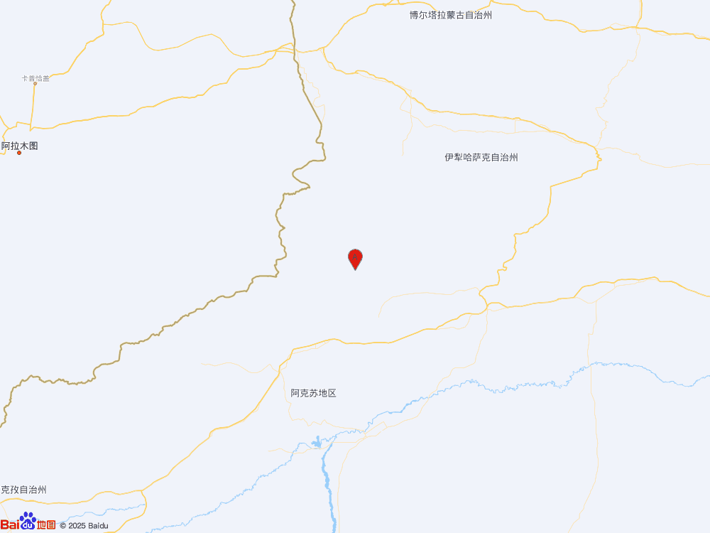 新疆阿克苏地区拜城县发生3.9级地震