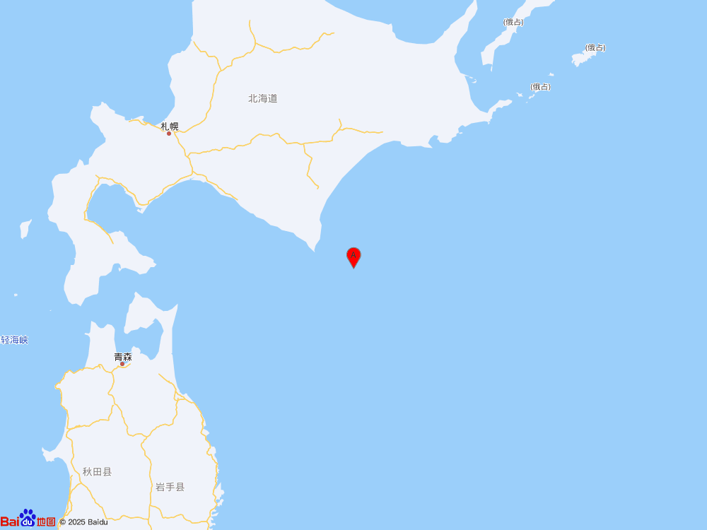 日本北海道附近海域发生5.9级地震